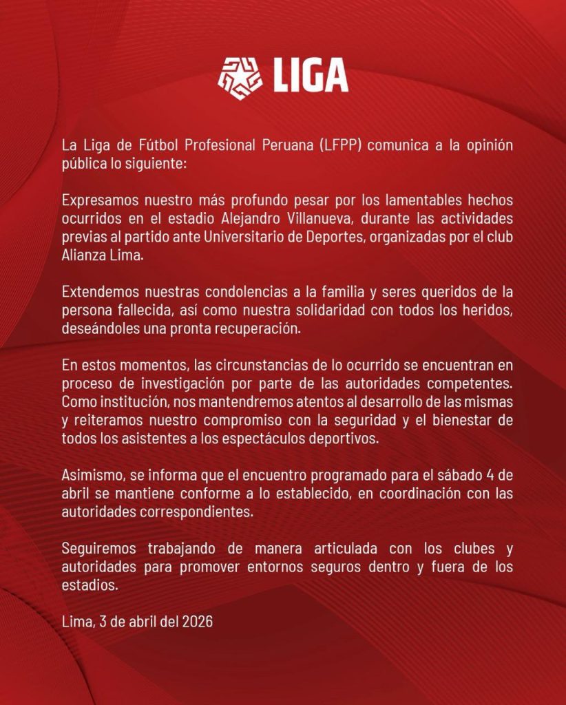 Comunicado Liga de Perú