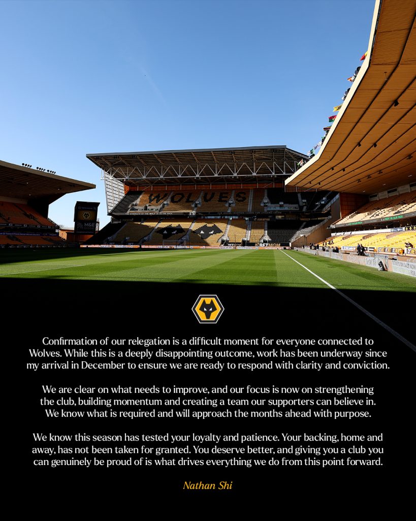 Wolves desciende de la Premier League