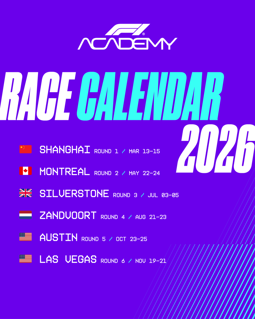 Calendario F1 Academy 2026