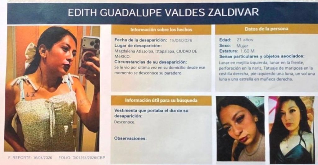 Detienen al presunto responsable del feminicidio de Edith Guadalupe