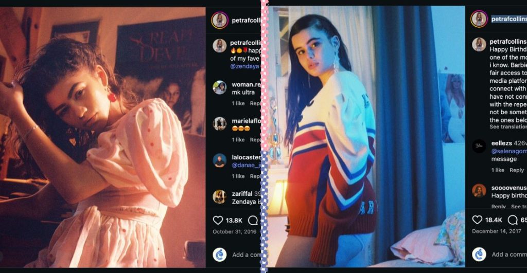 Fotografías de Petra Collins de Zendaya y Barbie Ferreira