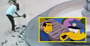 Destruye fuente pero policías no lo detienen... pensaban que hacía mantenimiento