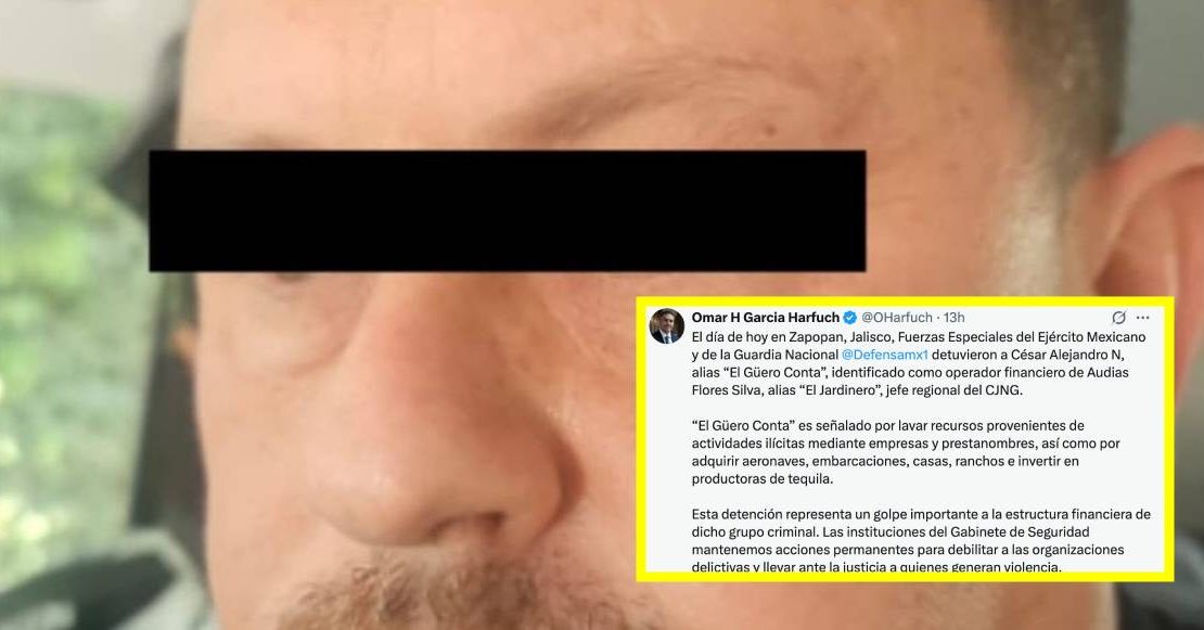 Detienen al Güero Conta, operador financiero del Jardinero del CJNG