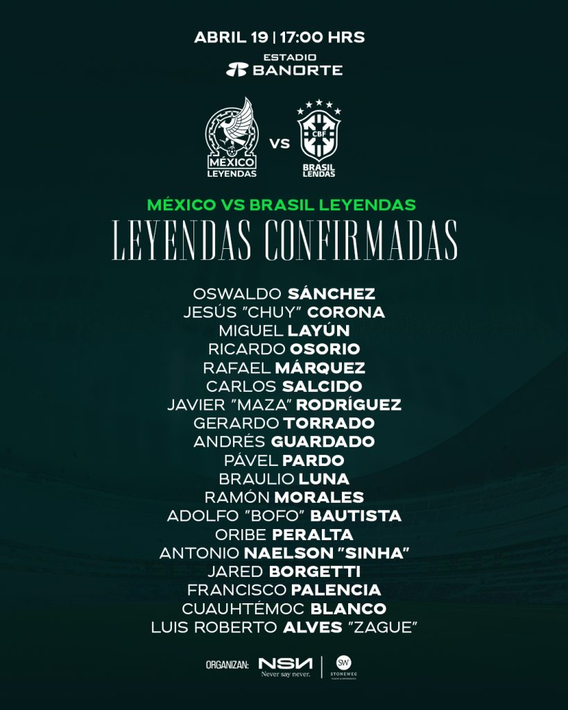 Convocados partidos de leyendas México vs Brasil