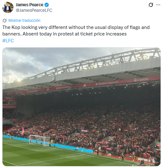 El aumento de precios en Anfield por el que la afición de Liverpool protesta