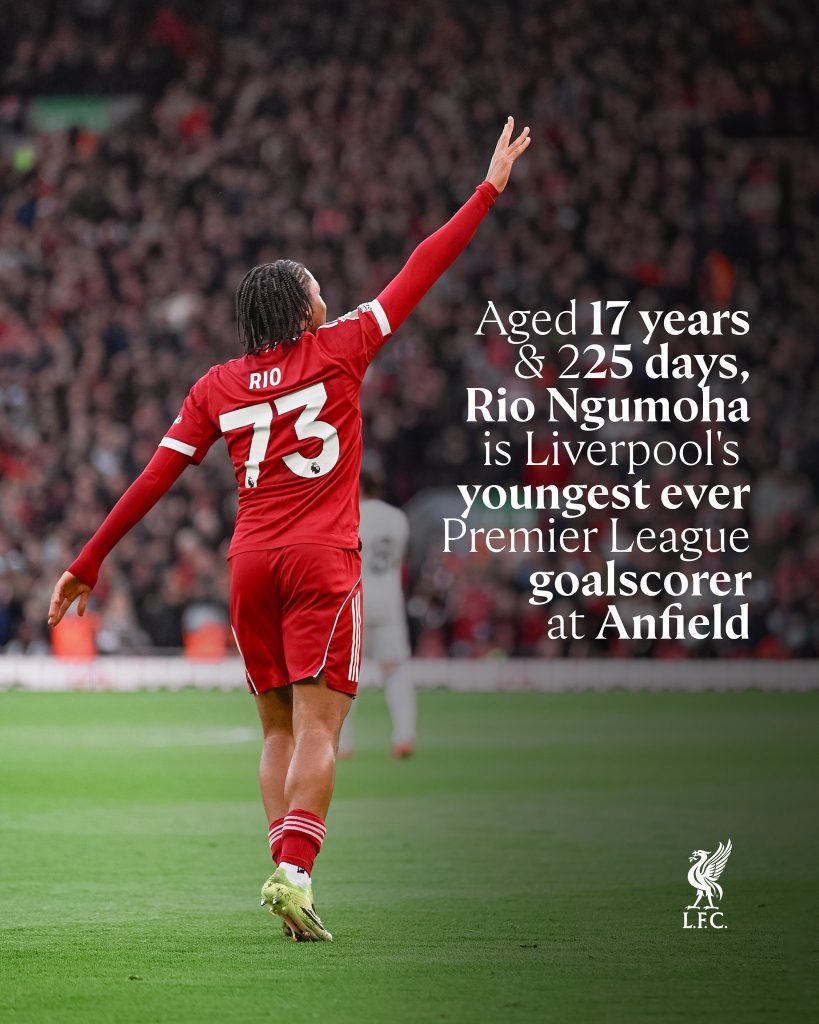 Rio Ngumoha, la joya hizo enojar al Chelsea y rompe récords con Liverpool