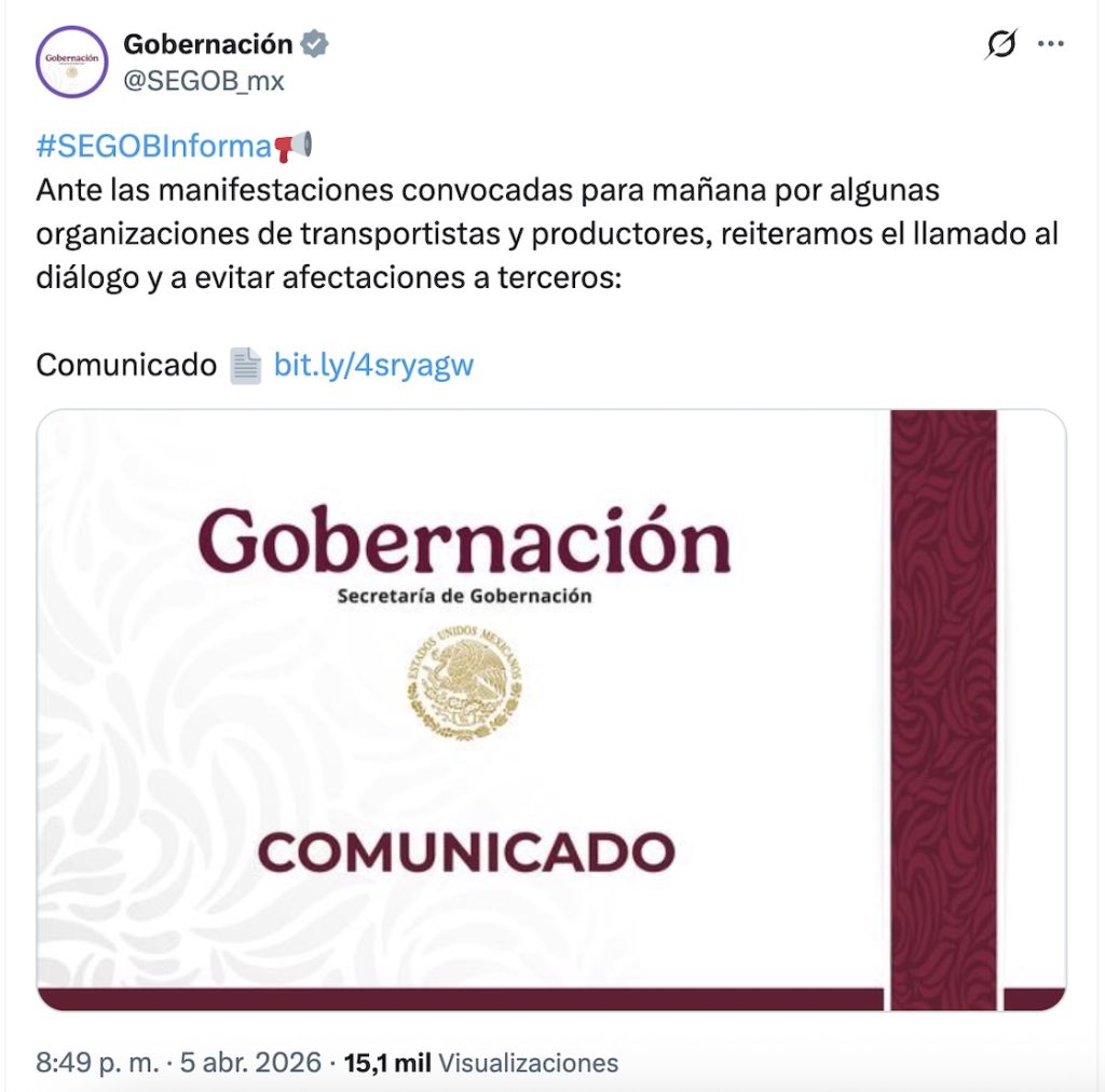 "No hay razón para bloqueos": La respuesta del gobierno a paro de transportistas