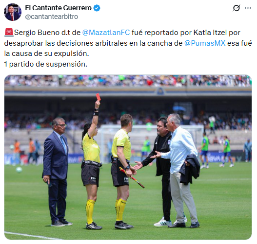 La sanción a Sergio Bueno por insultos a Katia Itzel García