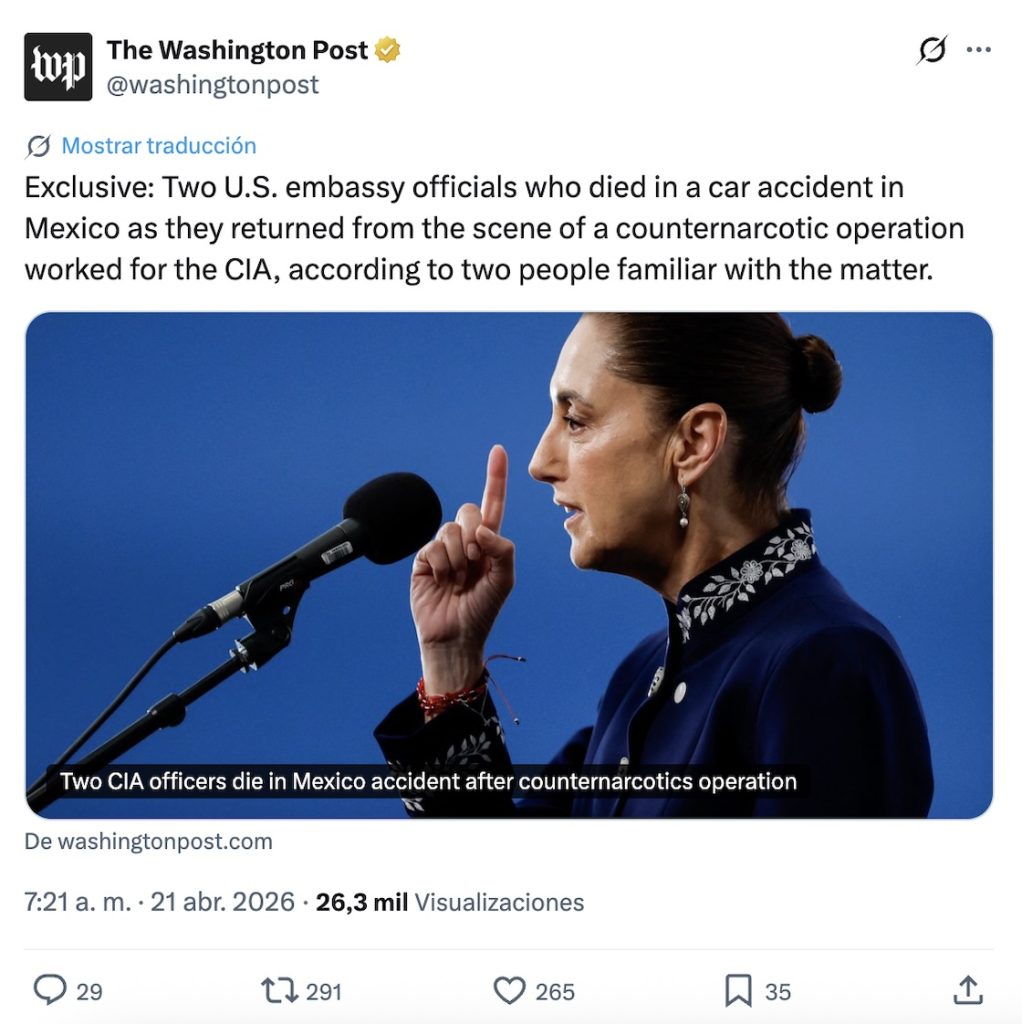 Oficiales de la Embajada de Estados Unidos fallecidos en Chihuahua eran de la CIA