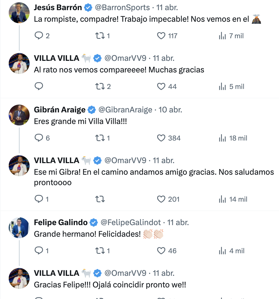 Reacciones a la narración de Villa Villa