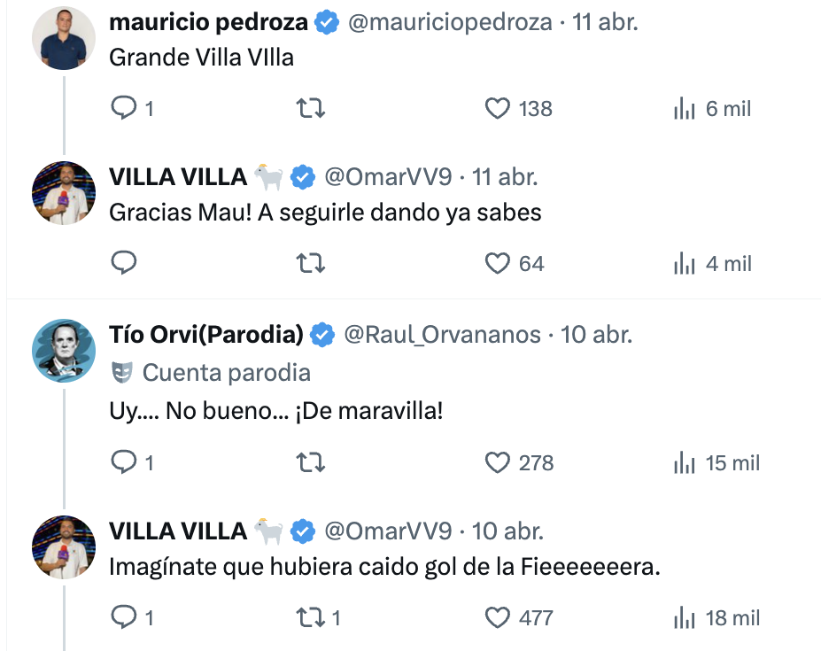 Reacciones a la narración de Villa Villa