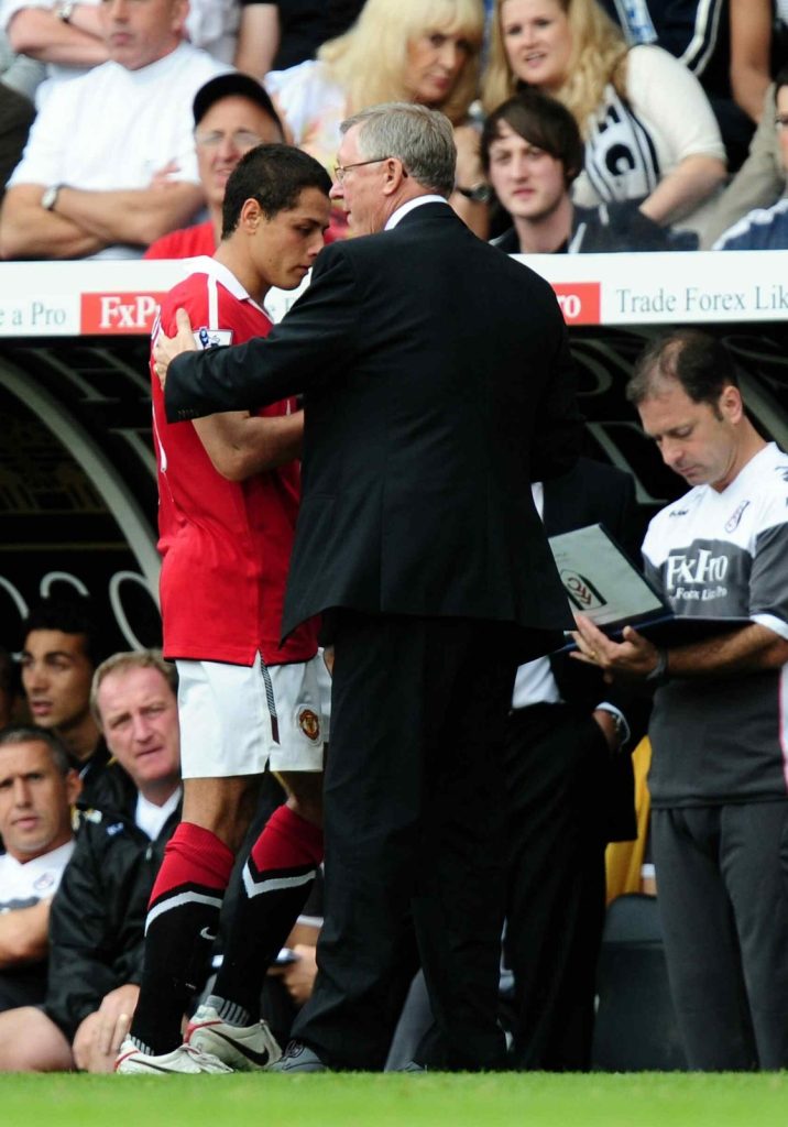 Alex Ferguson y Chicharito Hernández