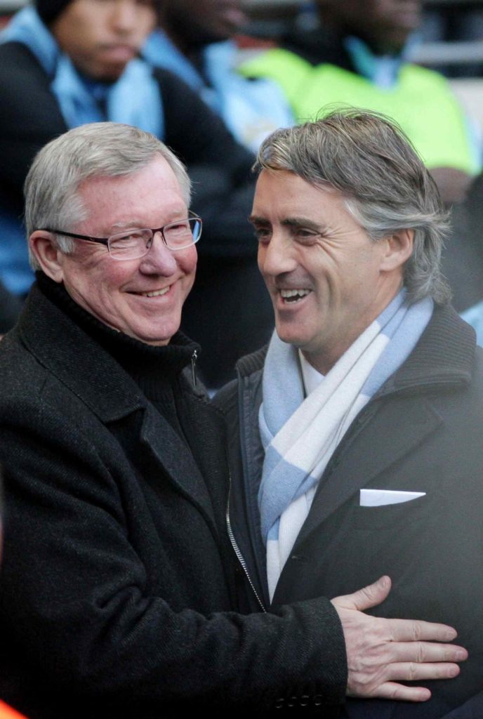 Alex Ferguson y Roberto Mancini