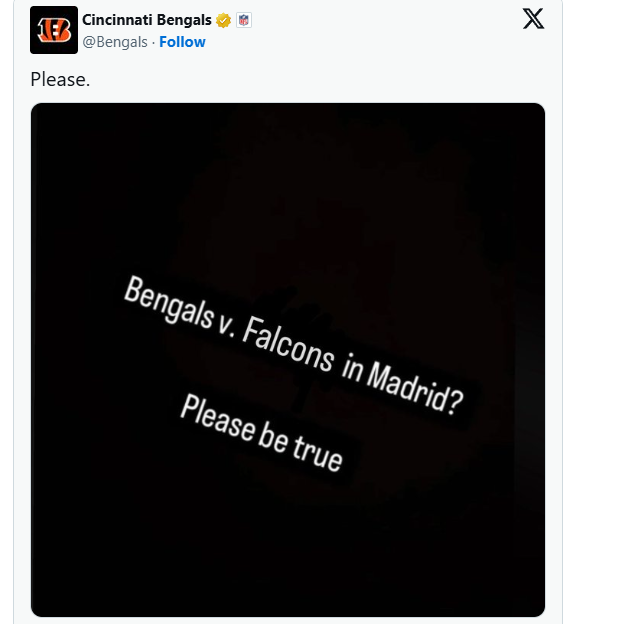 Bengals vs Falcons, juego confirmado de NFL en Madrid este 2026