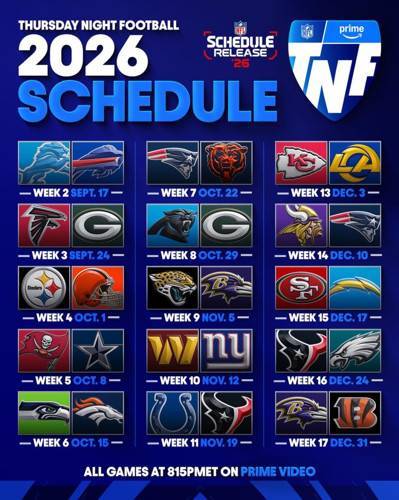 Calendario de la NFL 2026