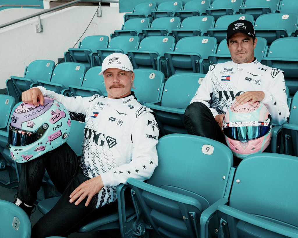 Valtteri Bottas y Checo Pérez en Miami