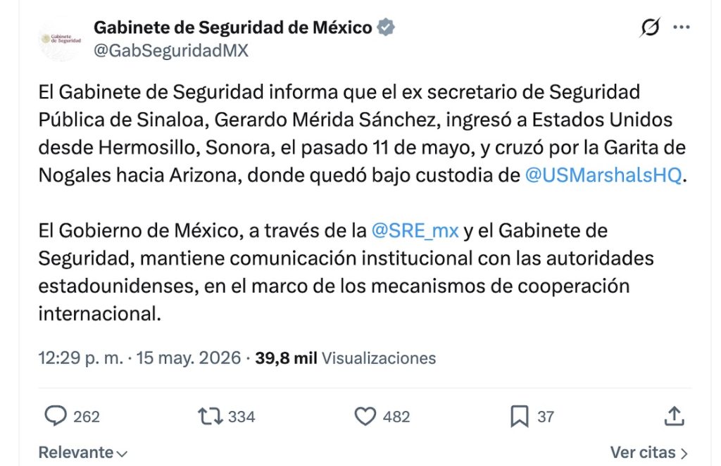 Detienen al exsecretario de Seguridad de Sinaloa, acusado de nexos con el narcotráfico, en Estados Unidos