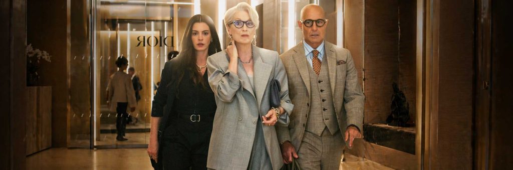Meryl Streep, Stanley Tucci y Anne Hathaway en 'El diablo viste a la moda 2'