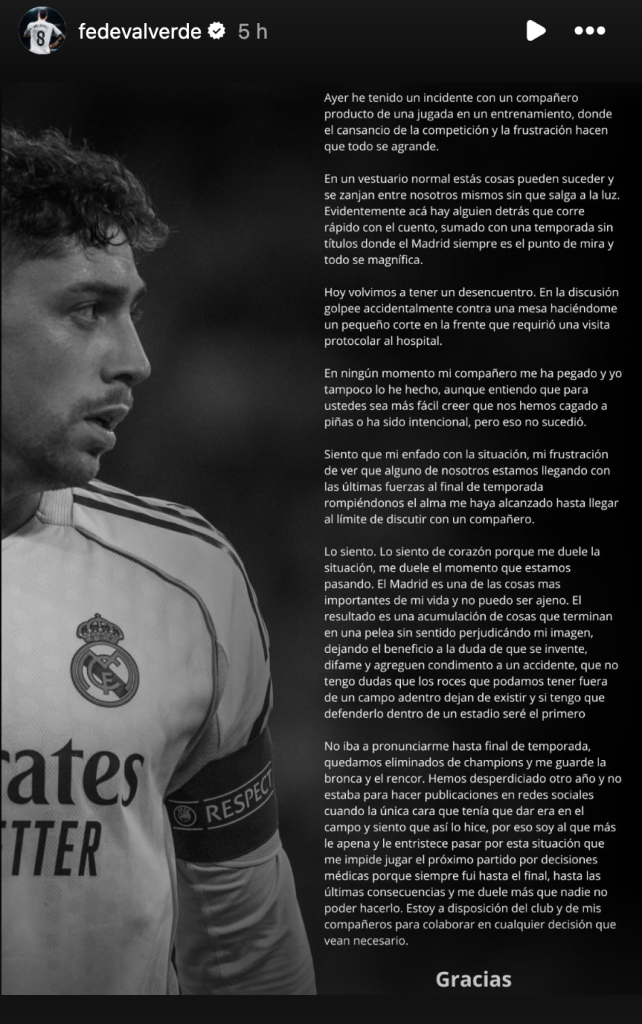 El comunicado de Valverde