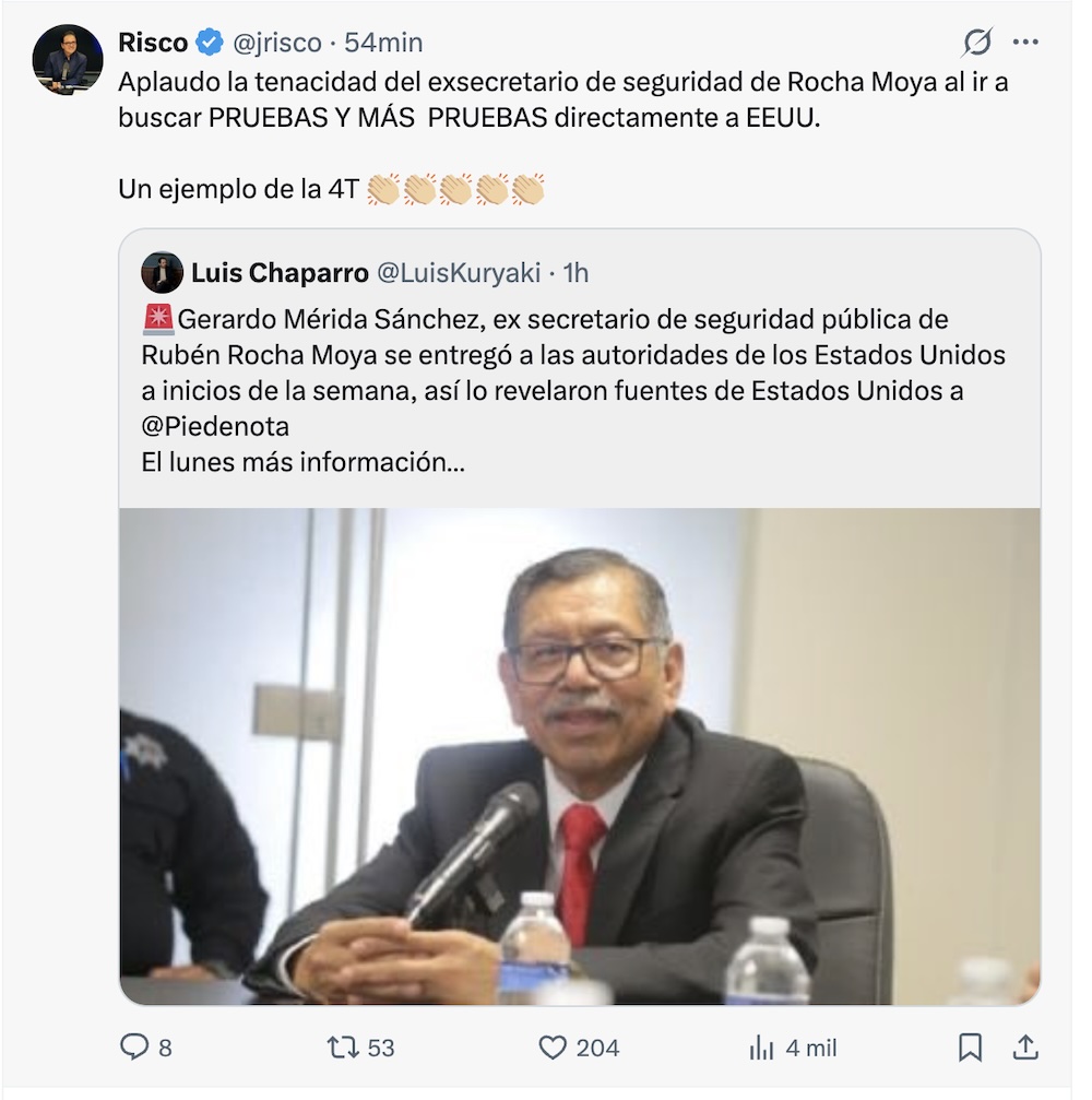 Detienen al exsecretario de Seguridad de Sinaloa, acusado de nexos con el narcotráfico, en Estados Unidos