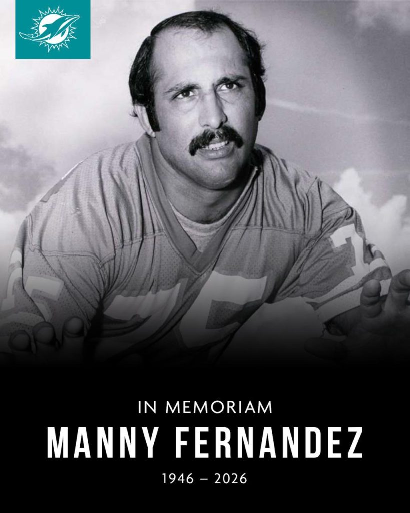 Muere Manny Fernández, exjugador de los invictos Miami Dolphins de 1972