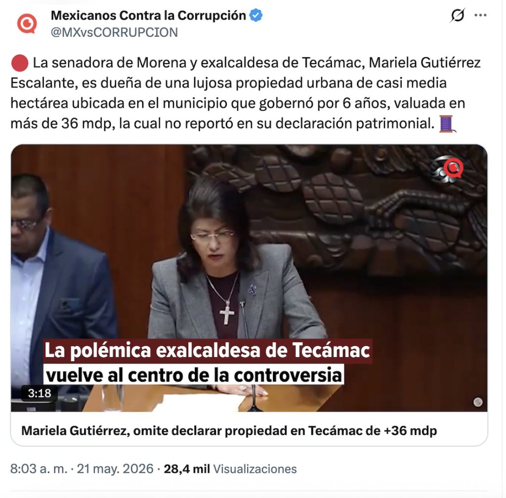 MCCI revela propiedad de lujo de 36 millones de pesos 'oculta' de la senadora de Tecámac Mariela Gutiérrez
