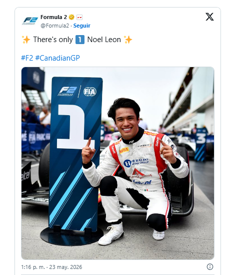 Noel León consigue su primera victoria en F2 al ganar la sprint de Canadá