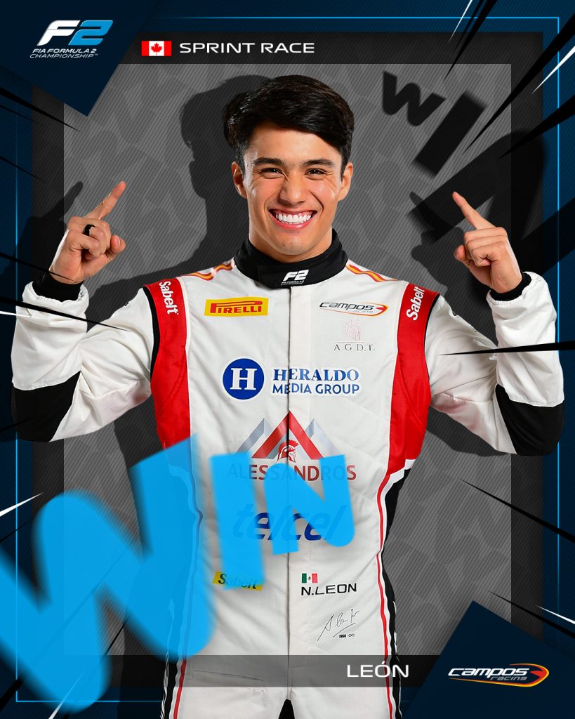 Noel León consigue su primera victoria en F2 al ganar la sprint de Canadá