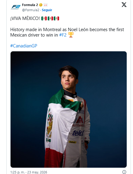 Noel León consigue su primera victoria en F2 al ganar la sprint de Canadá