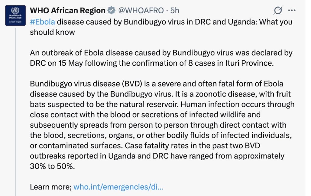 ¿Por qué la OMS alerta de la magnitud y velocidad del ébola en África?