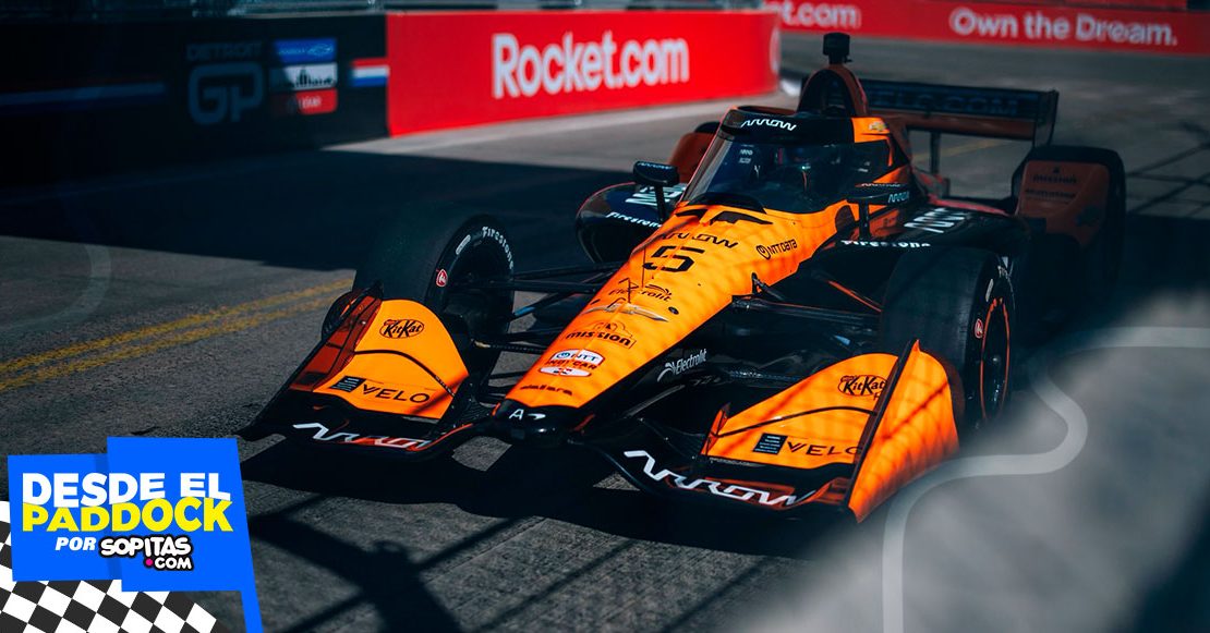 Pato O’Ward se queda cerca del podio en la IndyCar en Detroit