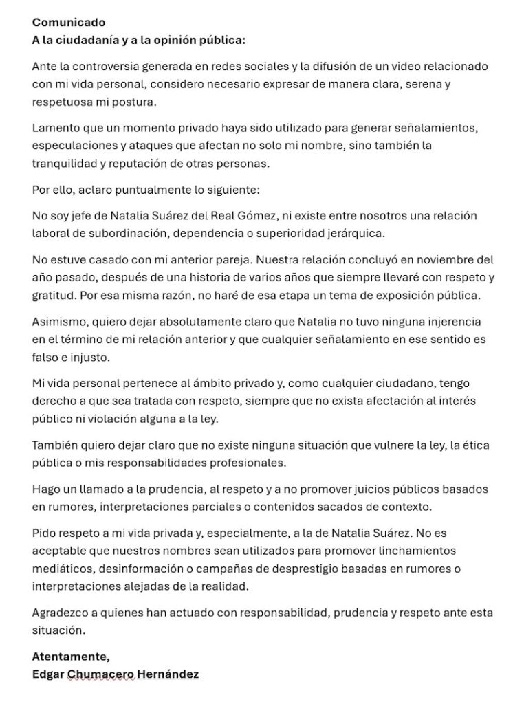 Lo que reveló el romance del Bienestar: Funcionario niega conflicto de interés en relación con delegada