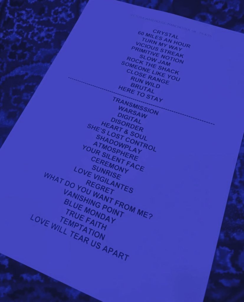 setlist peter hook new order get ready