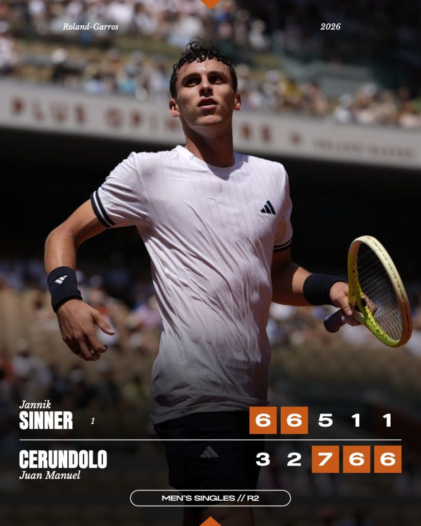 Jannik Sinner eliminado de Roland Garros