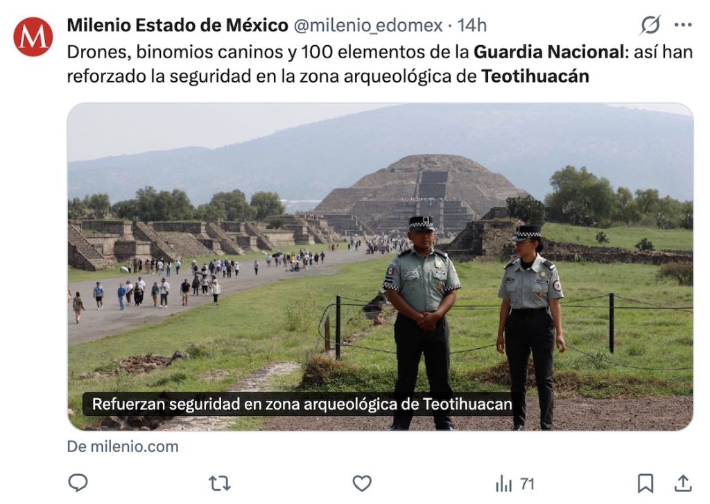 Teotihuacán en el Mundial 2026: Refuerzan seguridad en zona arqueológica con drones, binomios y Guardia Nacional