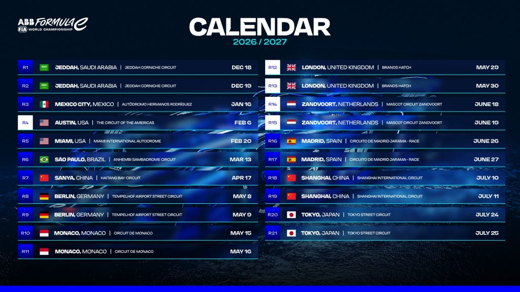 Calendario de Fórmula E