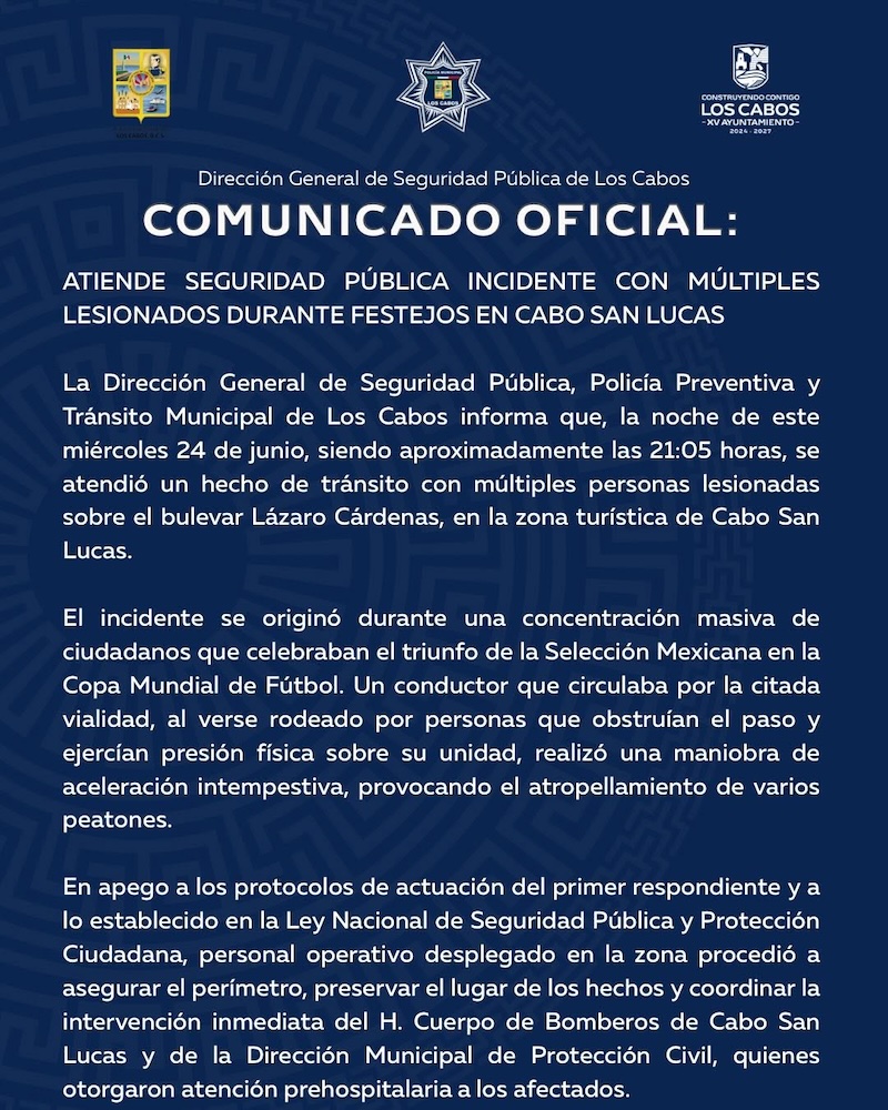 Lo que sabemos del atropellamiento masivo en Baja California Sur tras el partido México vs. Chequia