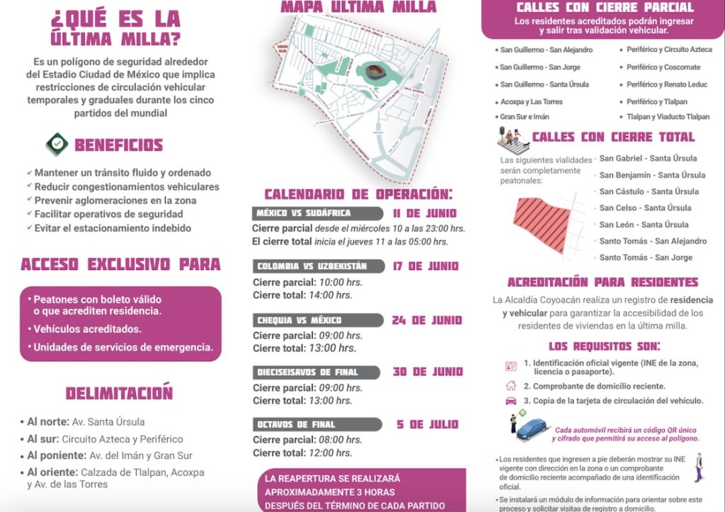 ¿Asistirás a la inauguración del Mundial? Toma nota porque habrá muchos cierres viales