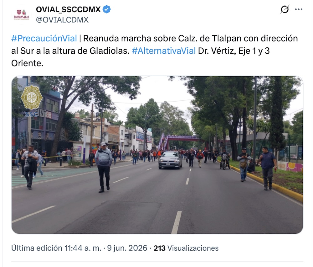 Bloqueo en Tlalpan: CNTE protesta afuera de la estación Tasqueña rumbo al Estadio Ciudad de México