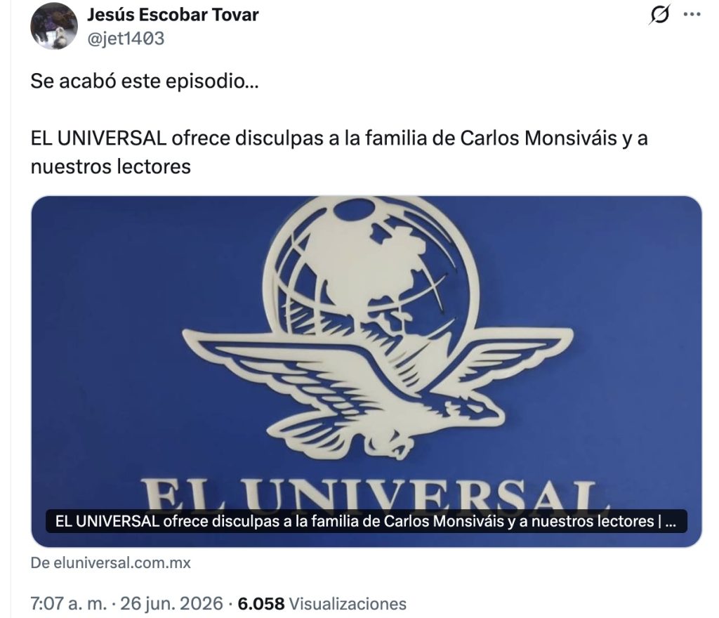 El Universal se disculpa