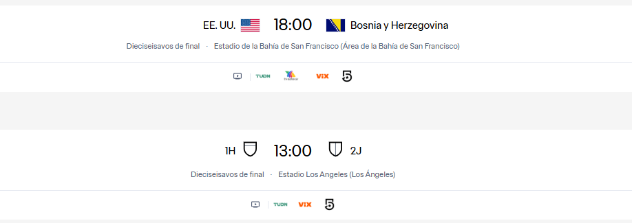 Estados Unidos vs Bosnia  Mundial 2026