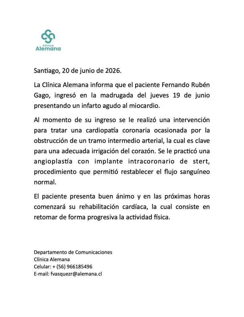 Comunicado sobre Fernando Gago