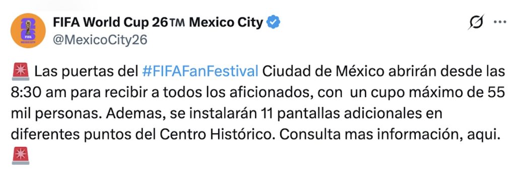 Fan Fest CDMX anuncia cupo máximo de 55 mil personas y 11 pantallas extra en estas zonas para el México vs. Corea del Sur