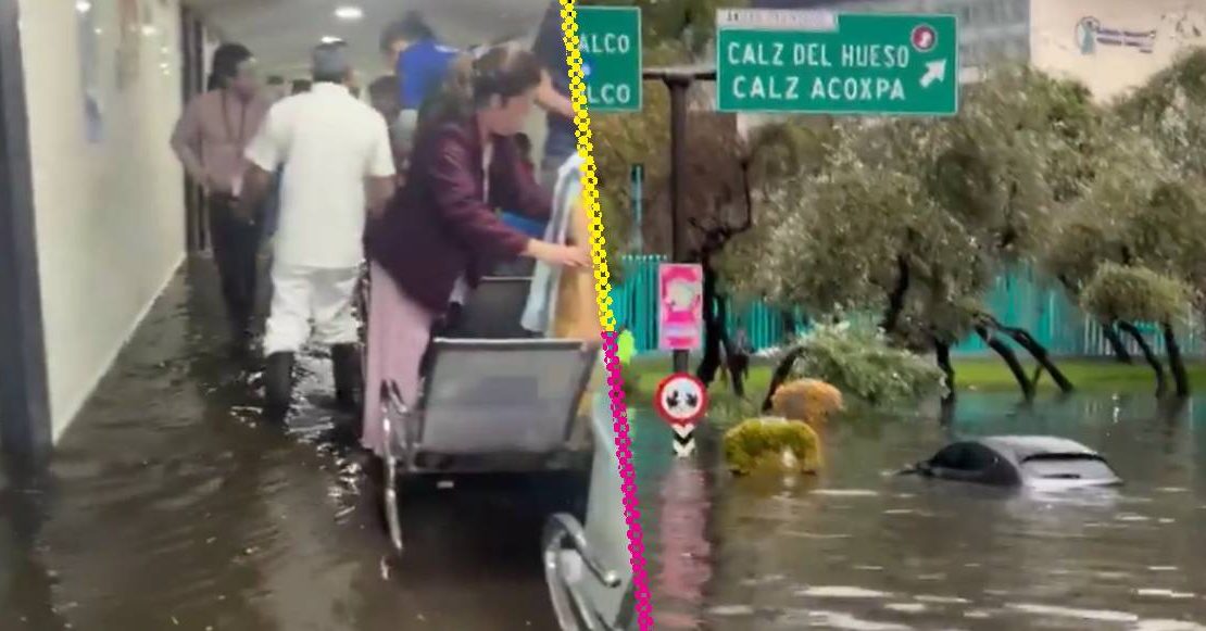 Fuertes lluvias colapsan a la CDMX, inundan Hospital Psiquiátrico San Fernando y afectan circulación del Tren Ligero