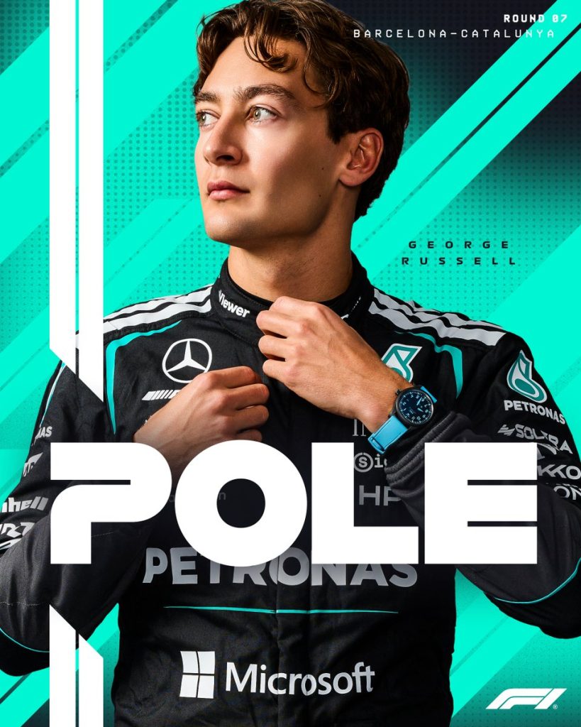 George Russell ganó la pole position en Barcelona