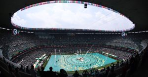 El Estadio Azteca el día de la inauguración del Mundial