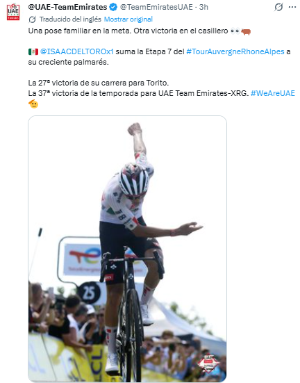 Isaac del Toro consigue su primera victoria en suelo francés y va por la cima