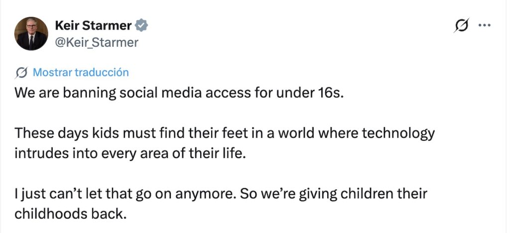 Reino Unido prohibirá las redes sociales a niños menores de 16 años