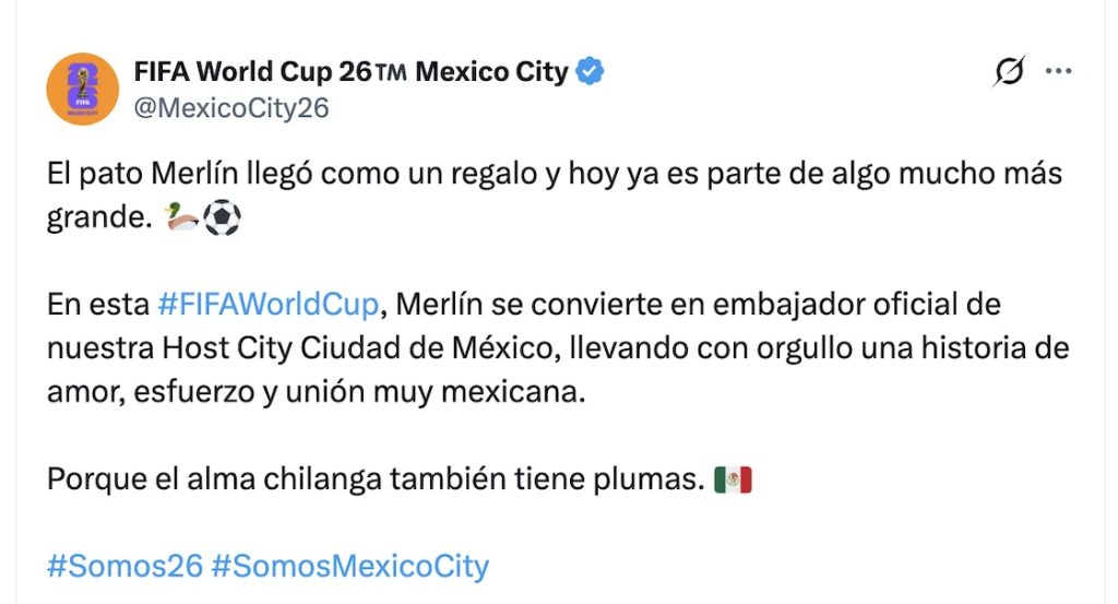 Nombre del pato Merlín será registrado en el IMPI