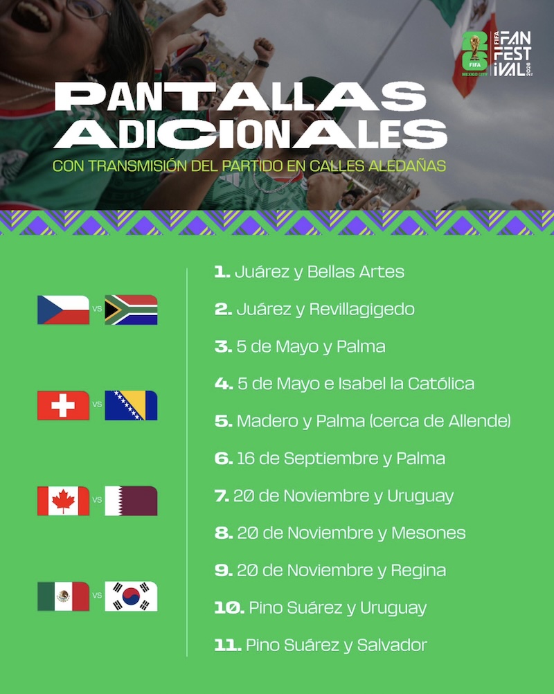 Fan Fest CDMX anuncia cupo máximo de 55 mil personas y 11 pantallas extra en estas zonas para el México vs. Corea del Sur